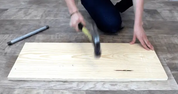 Step 1d measure mark and cut wood Step 1d measure mark and cut wood