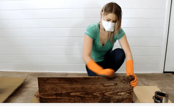 Step 2b staining and finishing of wooden block Step 2b staining and finishing of wooden block