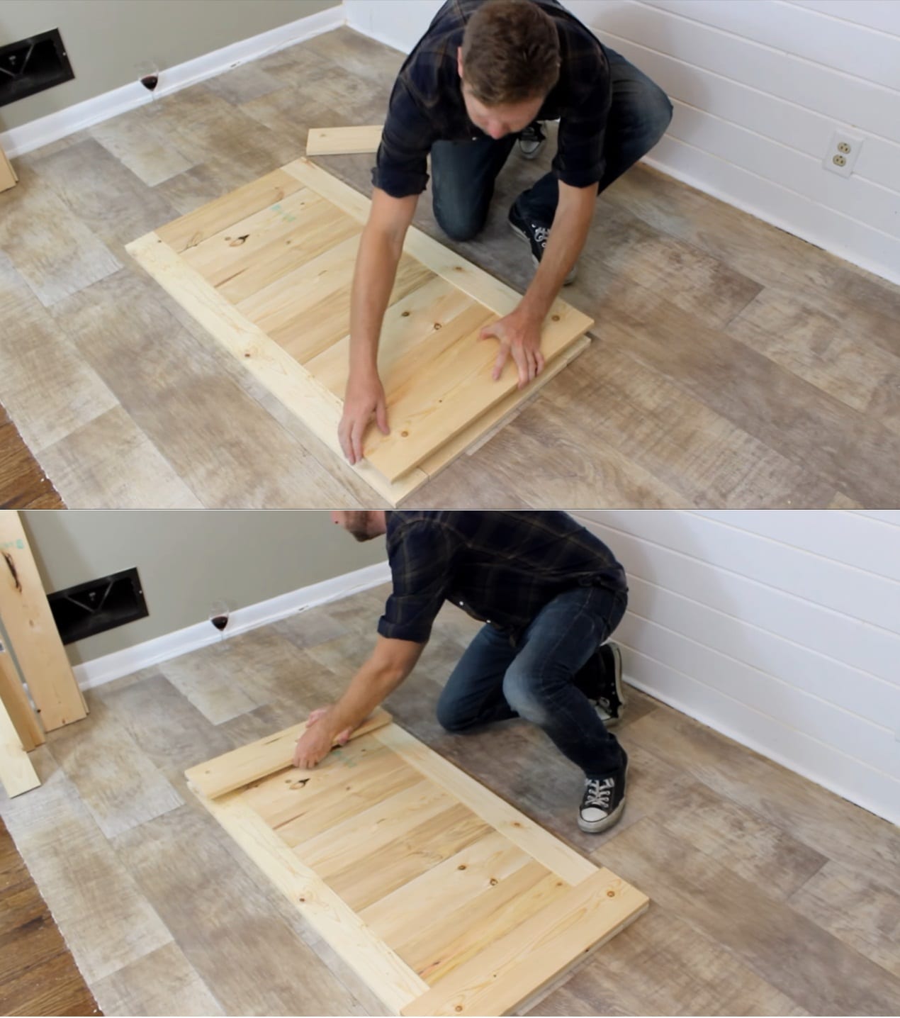 Step 2b turning the boards in wine rack Step 2b turning the boards in wine rack