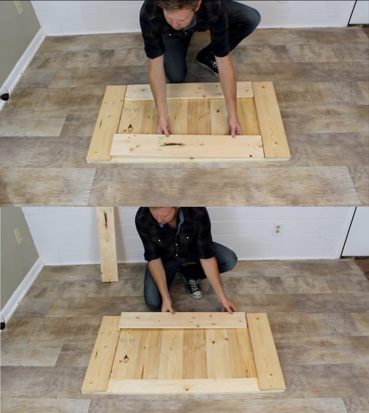 Step 2c turning the boards in wine rack Step 2c turning the boards in wine rack