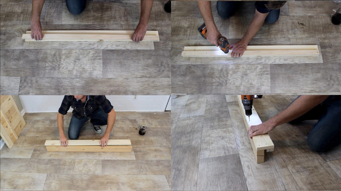 Step 3c making shelf and staining Step 3c making shelf and staining