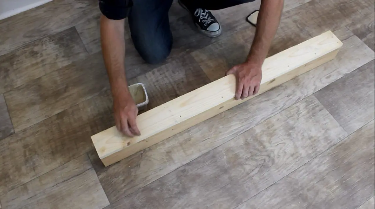 Step 3d making shelf and staining Step 3d making shelf and staining