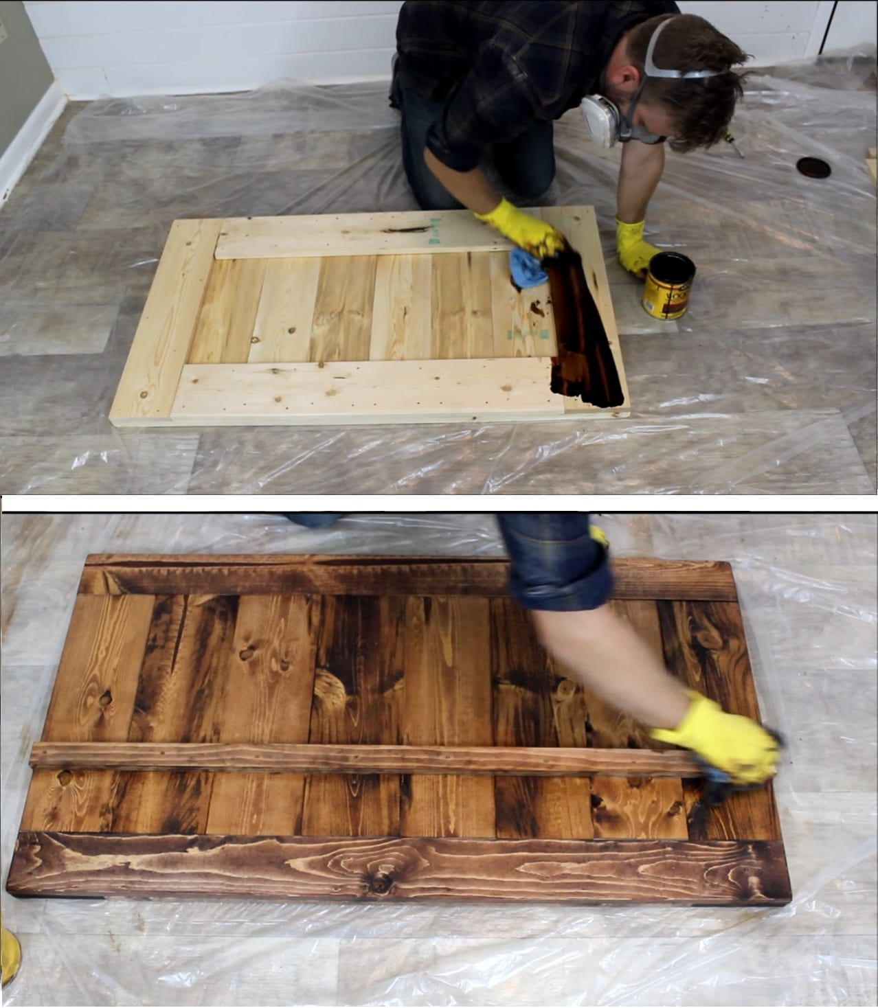 Step 3f making shelf and staining Step 3f making shelf and staining