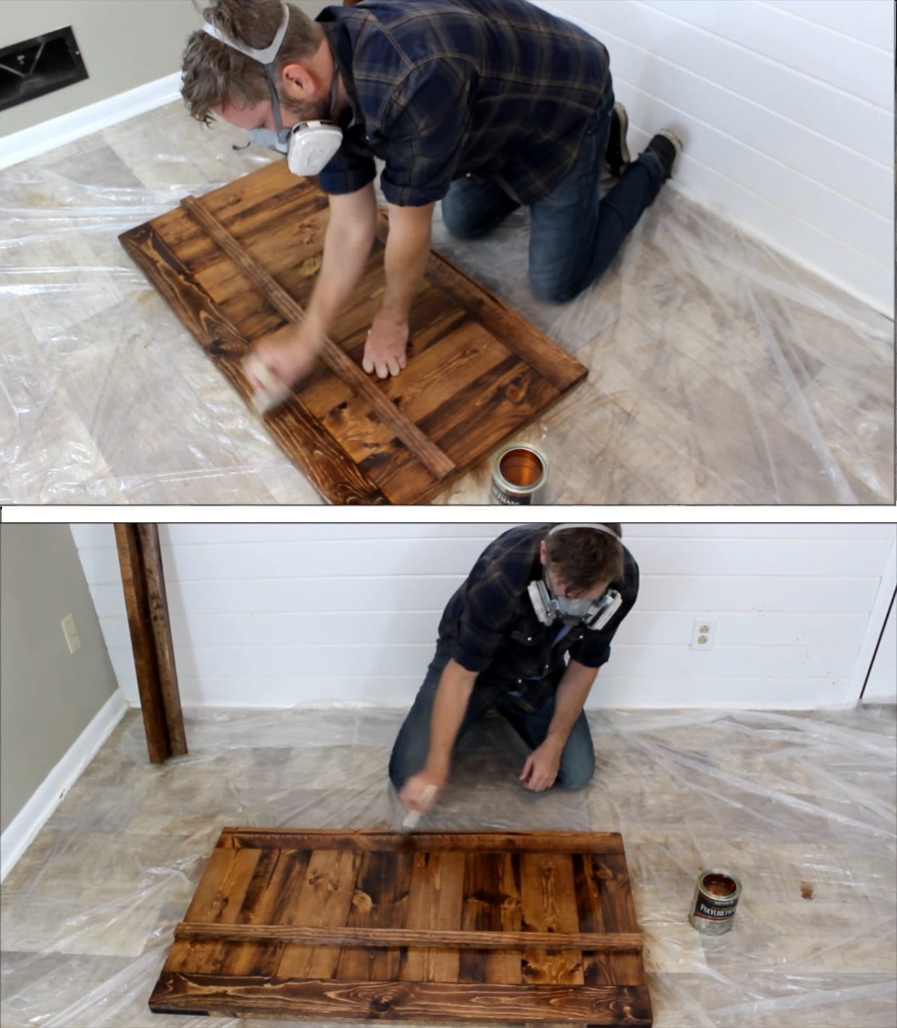 Step 3g making shelf and staining Step 3g making shelf and staining