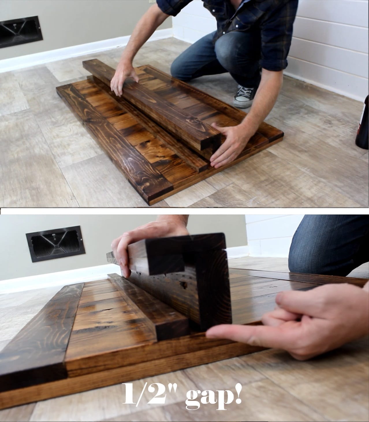 Step 3h making shelf and staining Step 3h making shelf and staining
