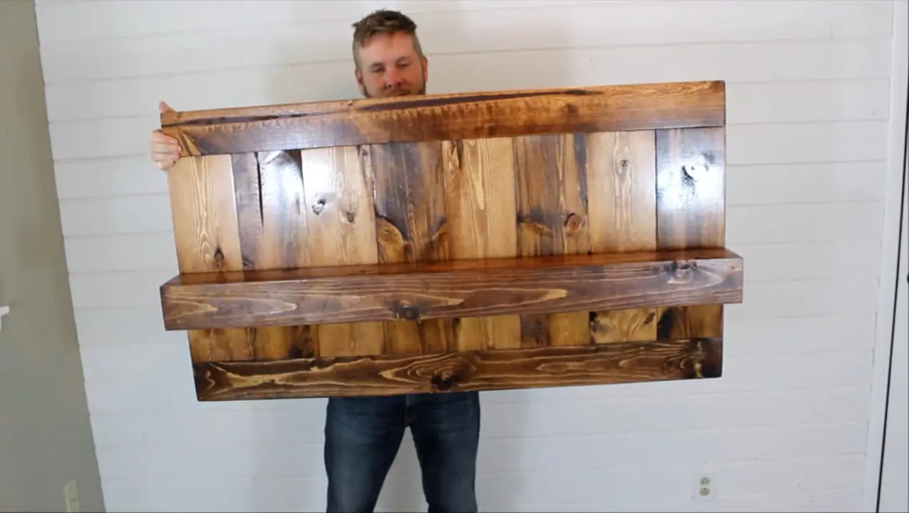 Step 3j making shelf and staining Step 3j making shelf and staining