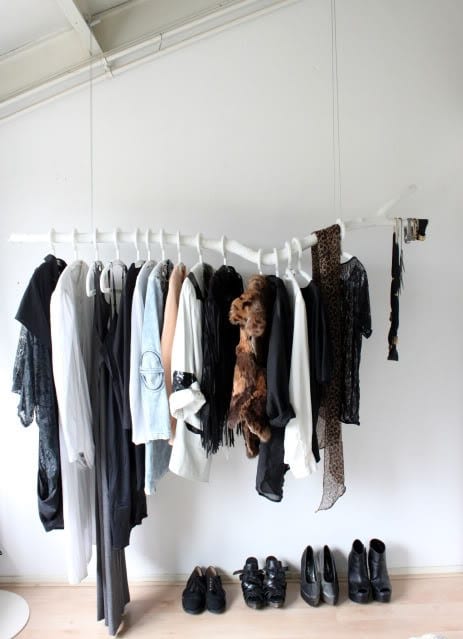 2 - Organize your Closet using a Tree Branch