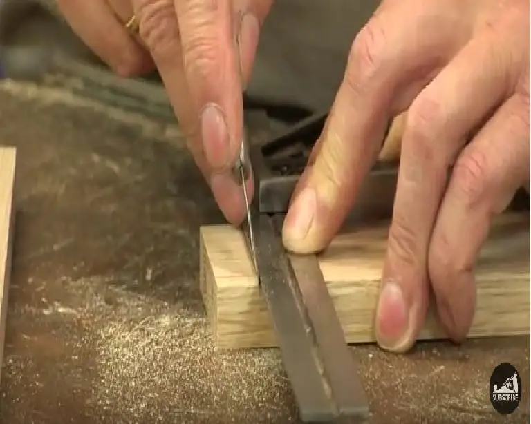 10 - Use a knife to create nicks on the wood