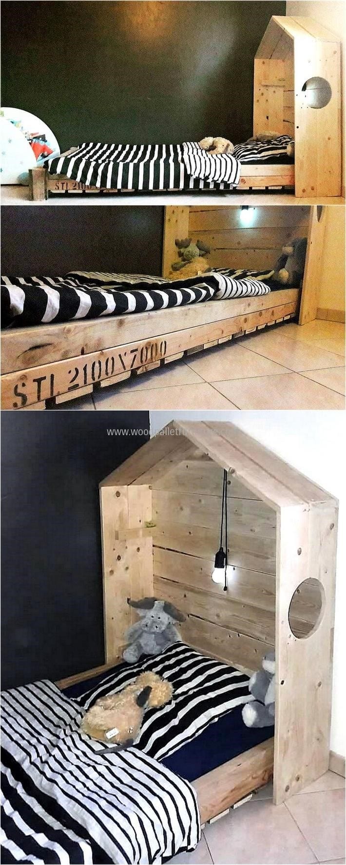 12 - Give Kids a Good Night Sleep on their Own Wood Pallet Bed