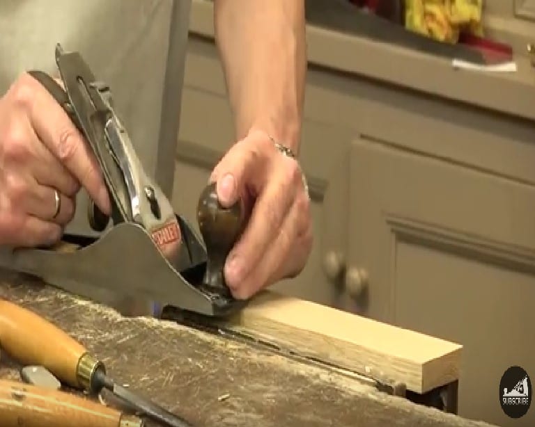 15 - Use a plane to shave off excess wood and imperfections from the joint connections
