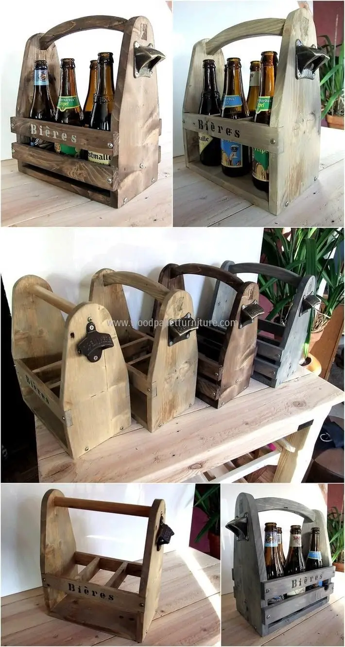 24 - Or this Little Bottle Holders from Reclaimed Wood Pallets