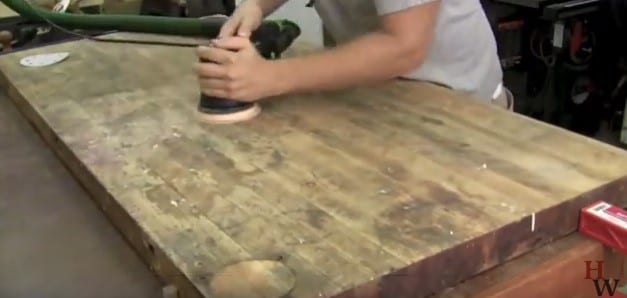 5 - Use a sander to remove the outer finish
