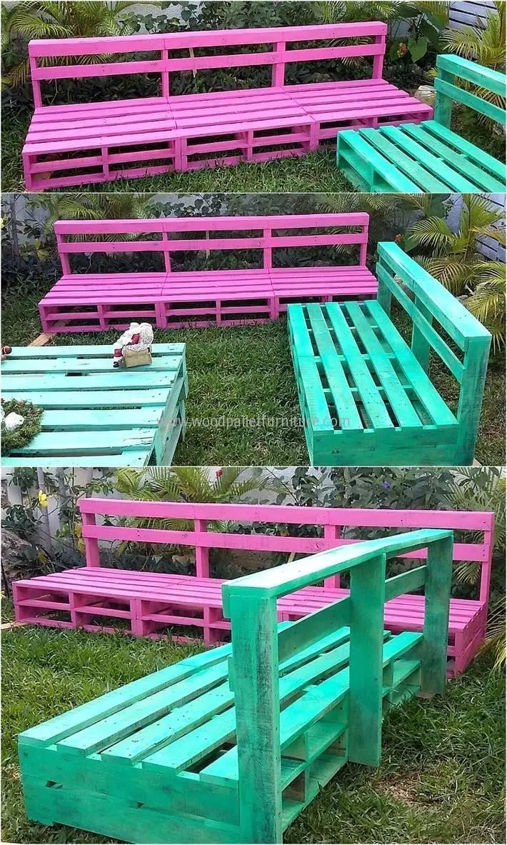 6 - Sit on a Wood Pallet Garden Bench