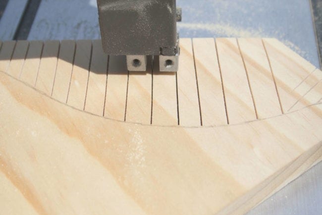 Step 3 Starting to Cut the Curved Edge