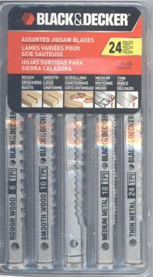 Black & Decker 75-626 Assorted Jigsaw Blades Set, Wood and Metal 24-Pack Black & Decker 75-626 Assorted Jigsaw Blades Set, Wood and Metal 24-Pack