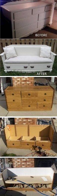 Turning An Old Dresser Into A New Bench