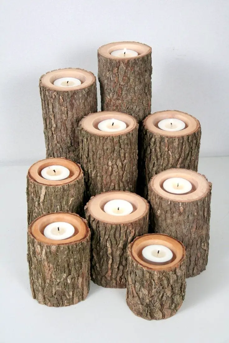 Wooden Candle Holders