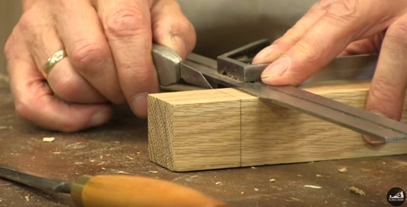 12 Mark The Tenon Joint Wood With A Knife