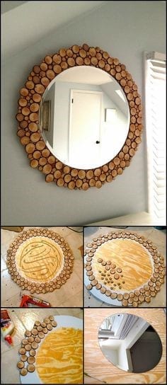 21 Wood Slice Mirror