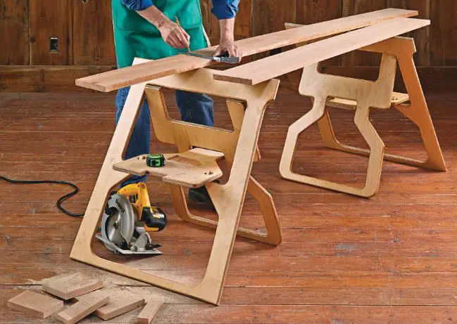 Foldable Plywood Sawhorse