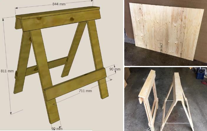 Folding Plywood Sawhorse Plan