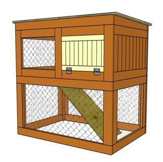 Movable Rabbit Hutch With A Bottom Compartment