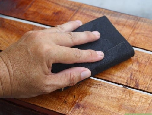 Lightly Sand The Raised Grain Using 220 Grit Sandpaper