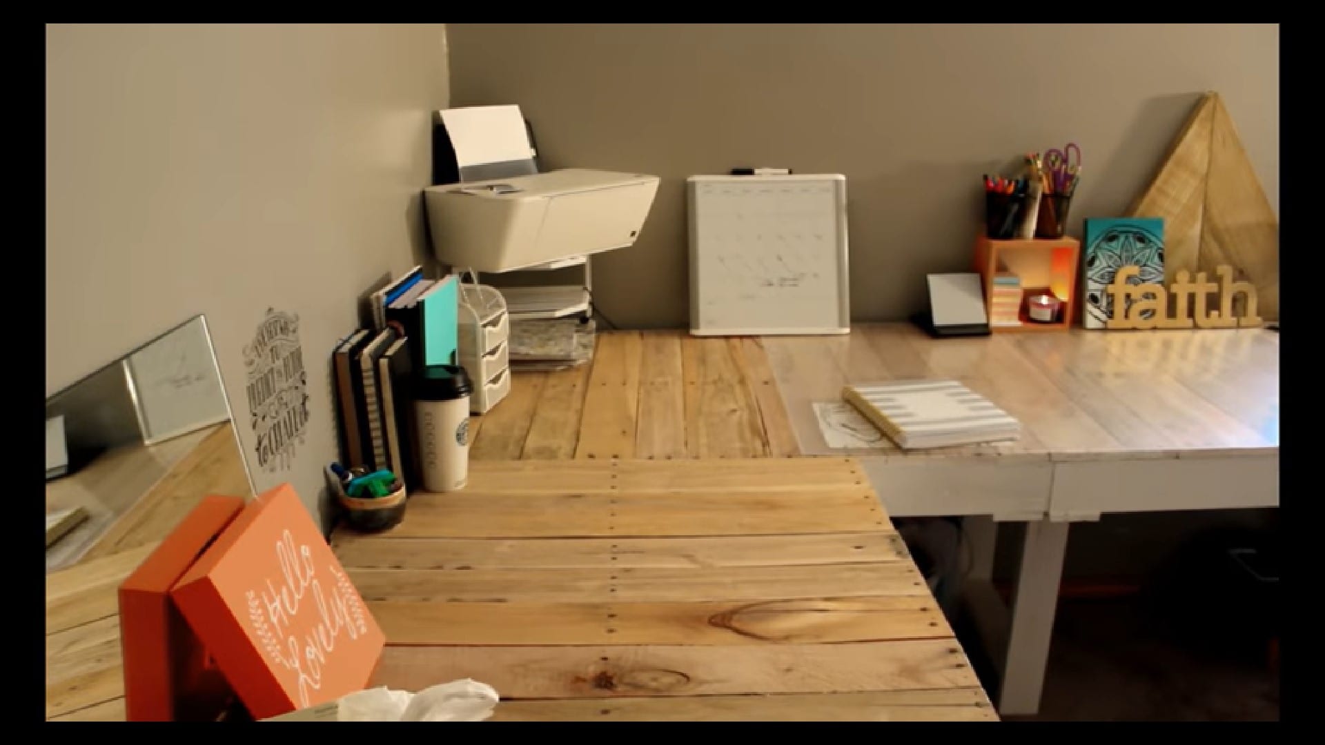 Corner Desks From A Wooden Pallet