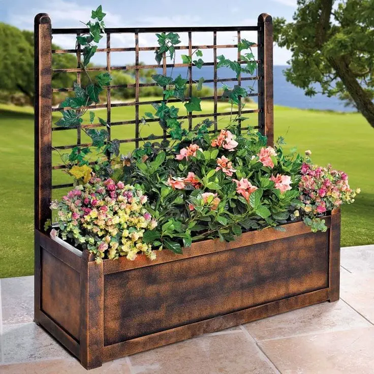 Diy Planter Box With Climbing Trellis