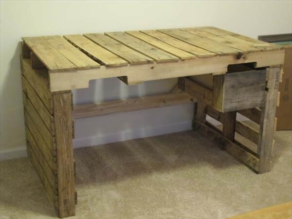 Pallet Desk With Drawers