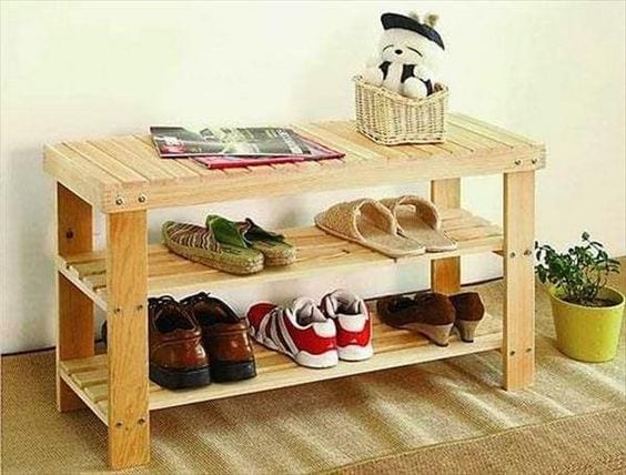 Pallet Table Shoe Rack