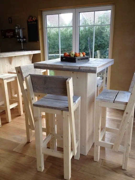 Pallet Wood Stool Chair 3