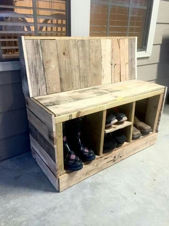 Pallet Wood Shoe Rack Chair