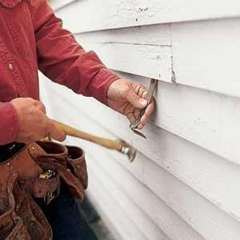 Step 1 Remove The Wood Siding With The Help Of A Utility Knife And A Pry Bar