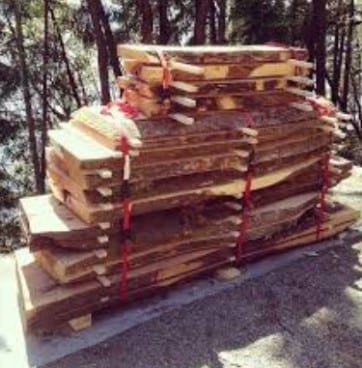 Step 2 Put Freshly Cut Lumber On The Logs To Avoid Touching The Ground