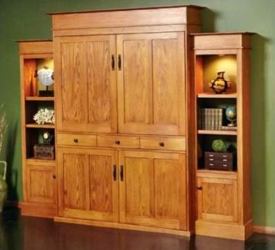A Murphy Bed And Bookcase In One