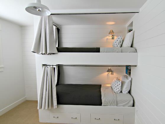 A Curtained Bunk Bed