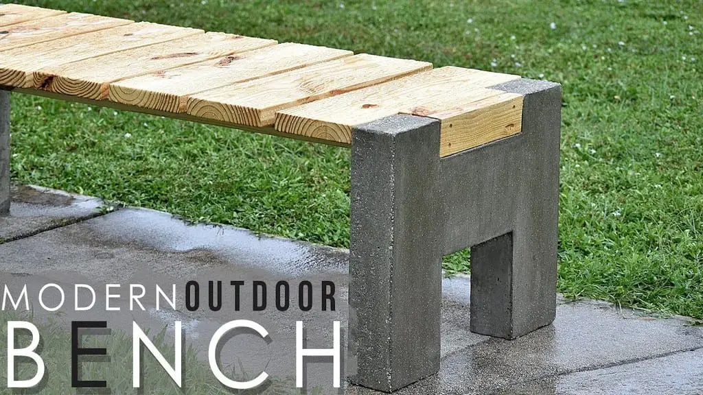 Alternative Modern Outdoor Concrete And Wood Workbench