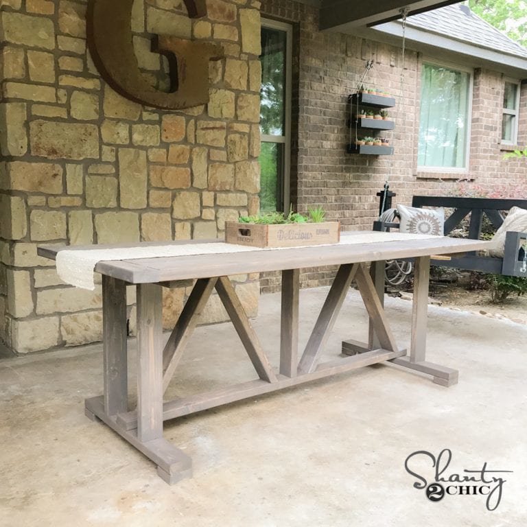Diy 60 Outdoor Dining Farmhouse Style Table
