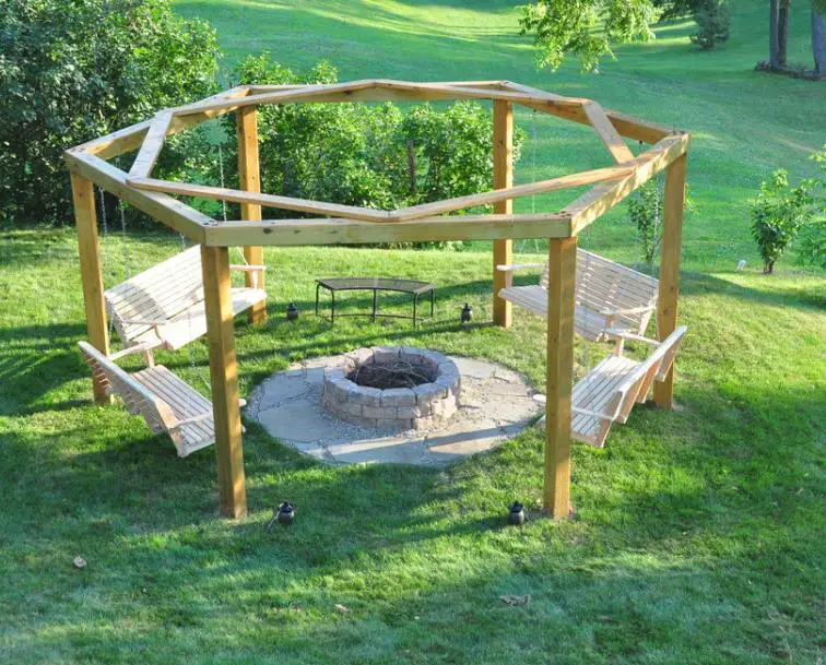 Porch Swing In A Fire Pit