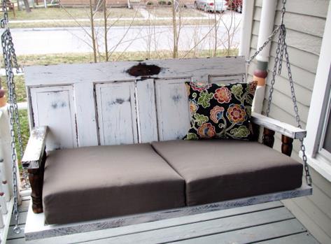 Recycled Porch Swing Using Your Old Wooden Door