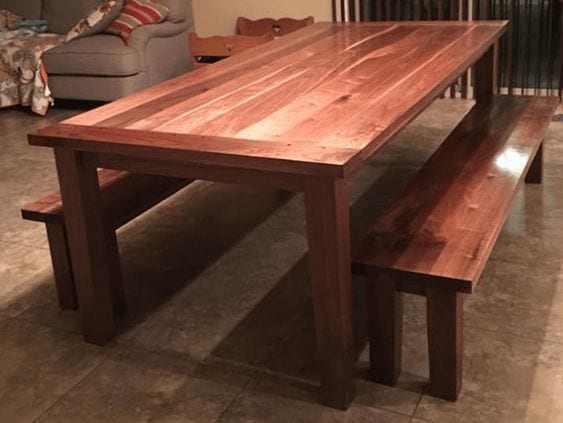 Walnut Farmhouse Table With Breadboard Ends
