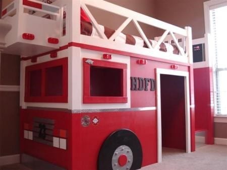 A Fire Engine Loft Bed