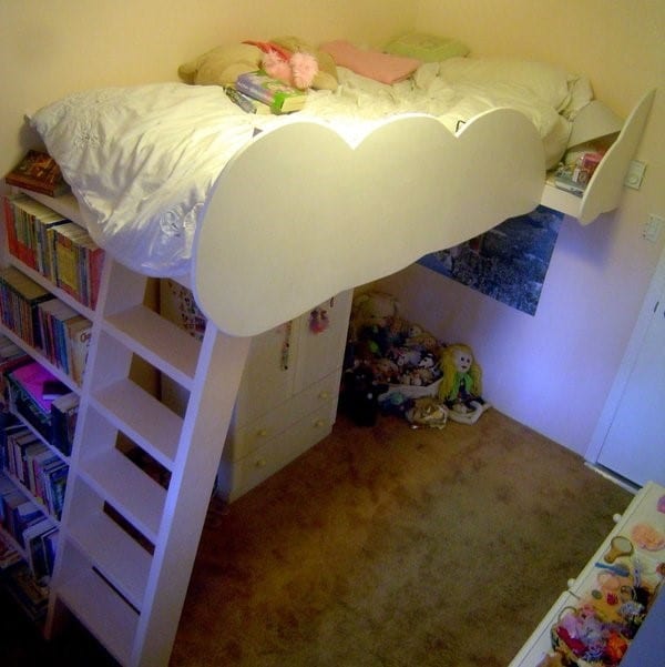 Another Bed With Bookshelf Ladders