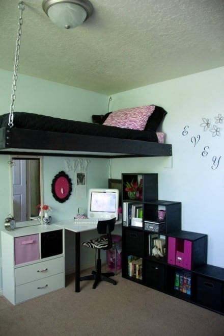 Black Loft Bed Style
