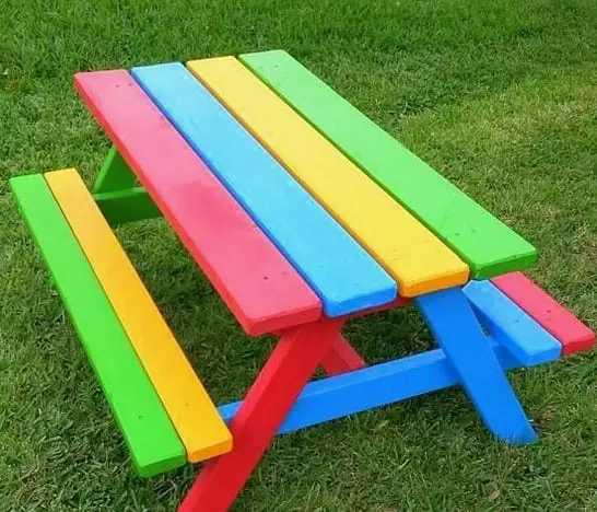 Colorful Diy Picnic Table For Kids Inspiration