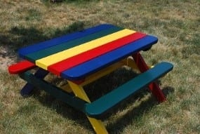 Diy Colorful Picnic Table Plan For Kids