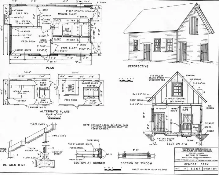 Free Barn Plan 18 X 30 By Tools For Survival