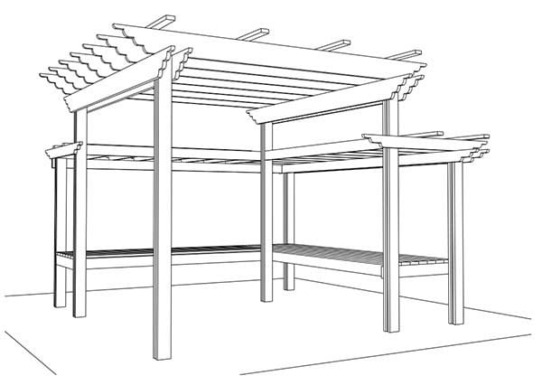 L Shaped Stunning Pergola