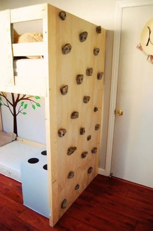 Loft Bed With A Wall Climbing Wall